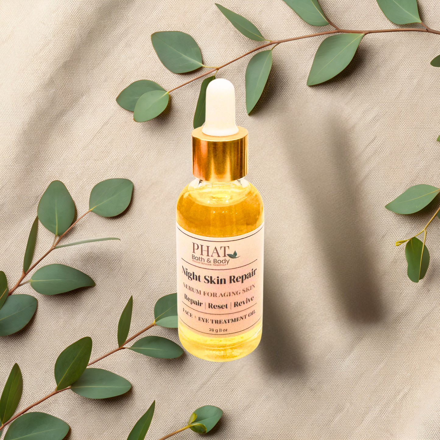 Night Skin Repair Facial Serum with Botanical Oils, 1 oz
