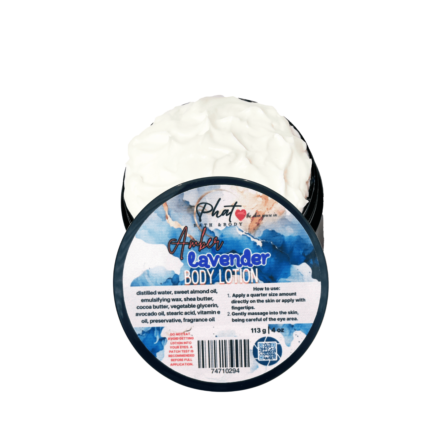 Amber & Lavender Organic Moisturizing Body Lotion with Shea Cocoa Butter & Avocado Oil | 5 oz