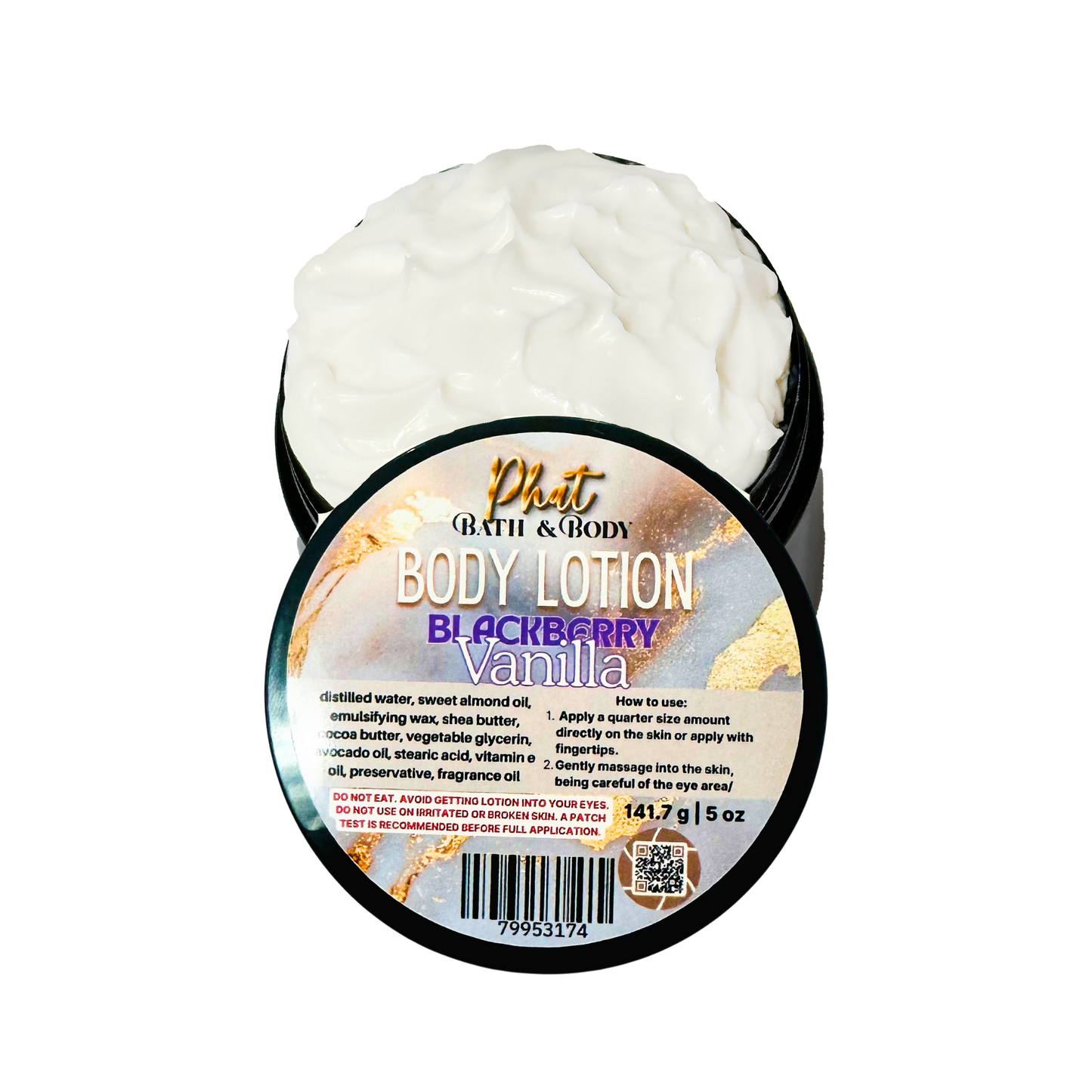 Blackberry Vanilla Organic Moisturizing Body Lotion with Cocoa Butter Black Raspberry & Vanilla Type | 5 oz