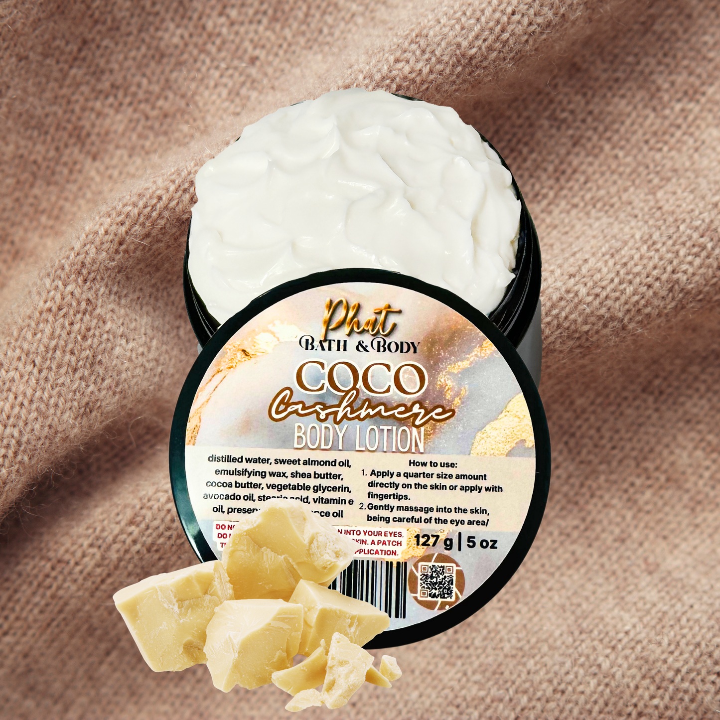 Coco Cashmere Organic Moisturizing Body Lotion Cocoa Butter Cashmere Type | 5 oz