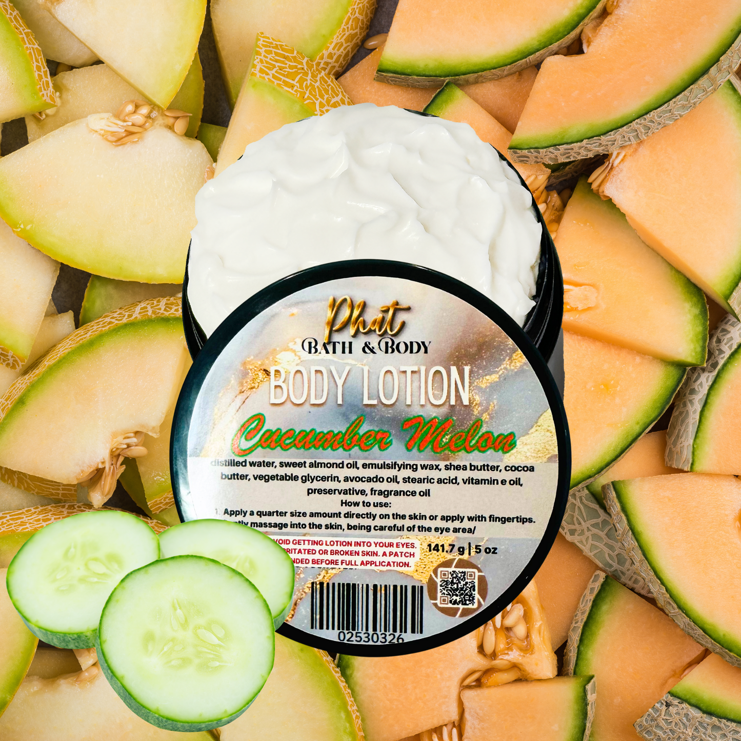 Cucumber Melon Organic Moisturizing Body Lotion with Shea & Cocoa Butter | 5 oz