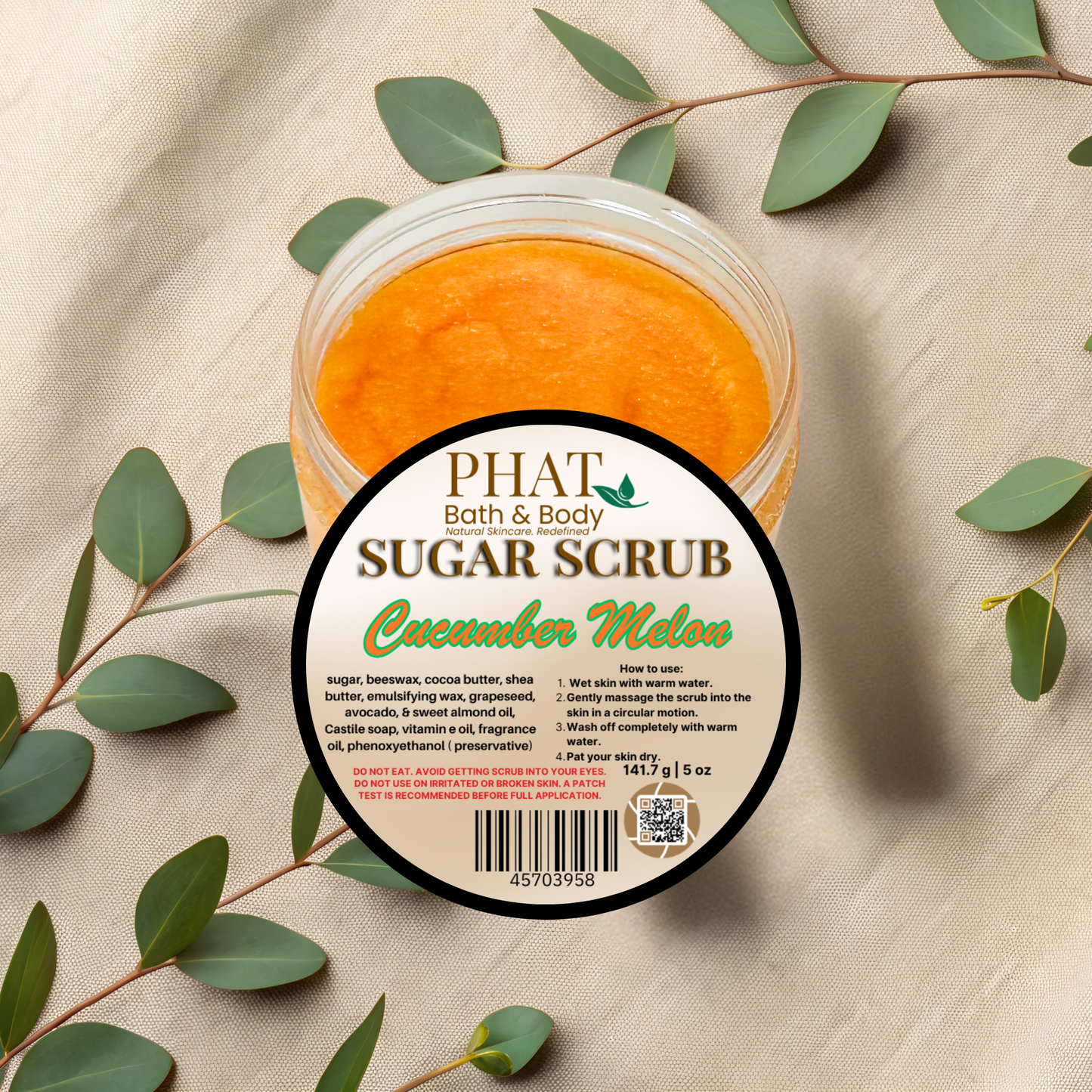 Cucumber Melon Sugar Scrub - 5 oz