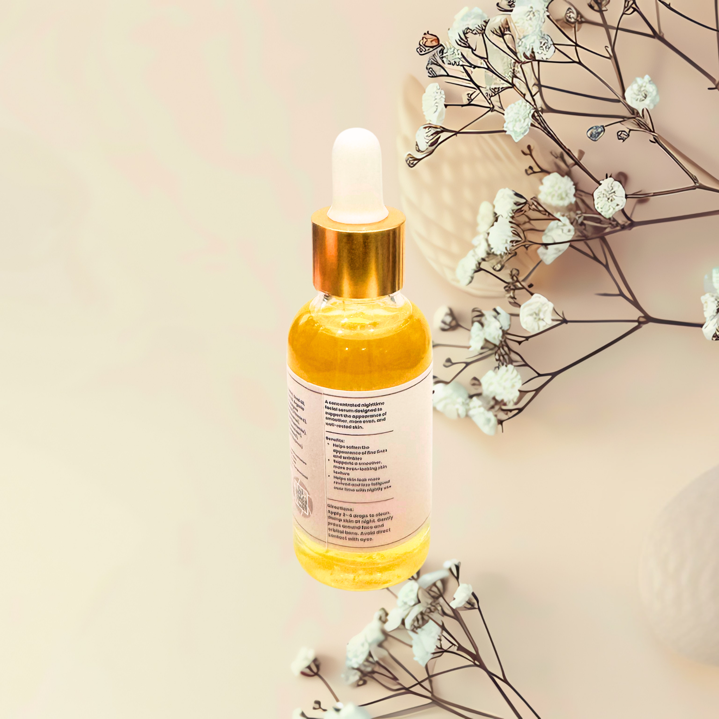 Night Skin Repair Facial Serum with Botanical Oils, 1 oz