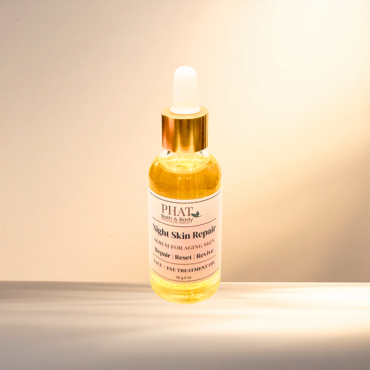 Night Skin Repair Facial Serum with Botanical Oils, 1 oz