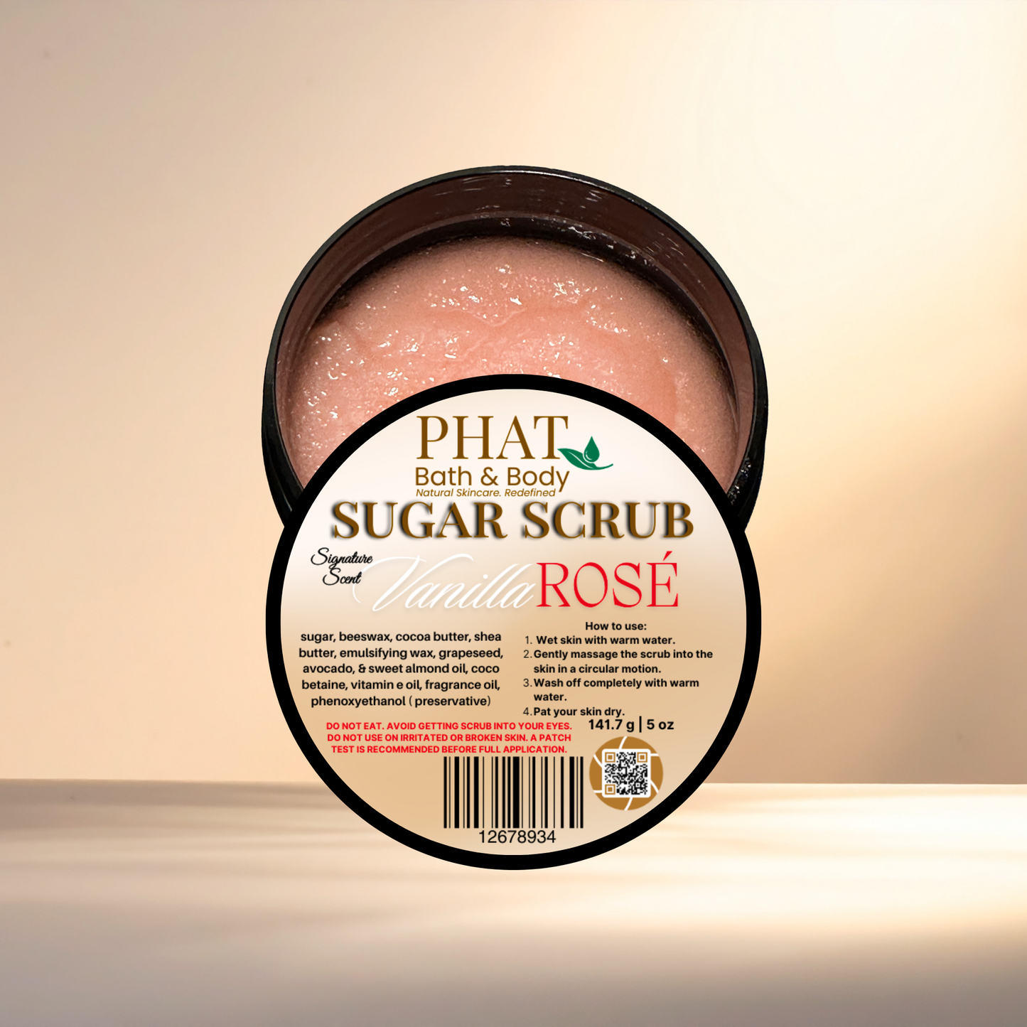 Vanilla Rosé Sugar Scrub - 5 oz